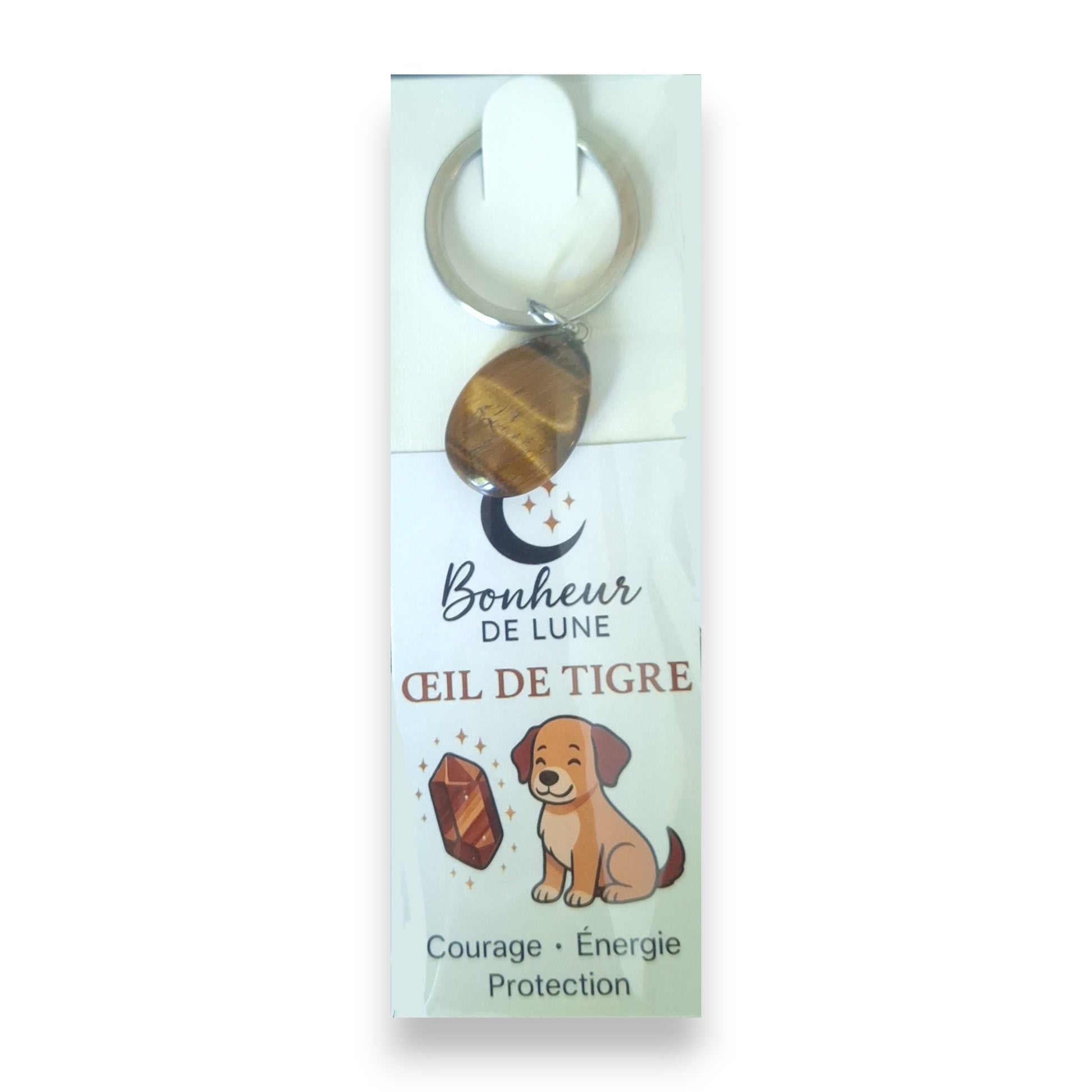 Pierre de Lithothérapie pour Chien Œil de Tigre "Protection et Stabilité" - Bonheur de Lune