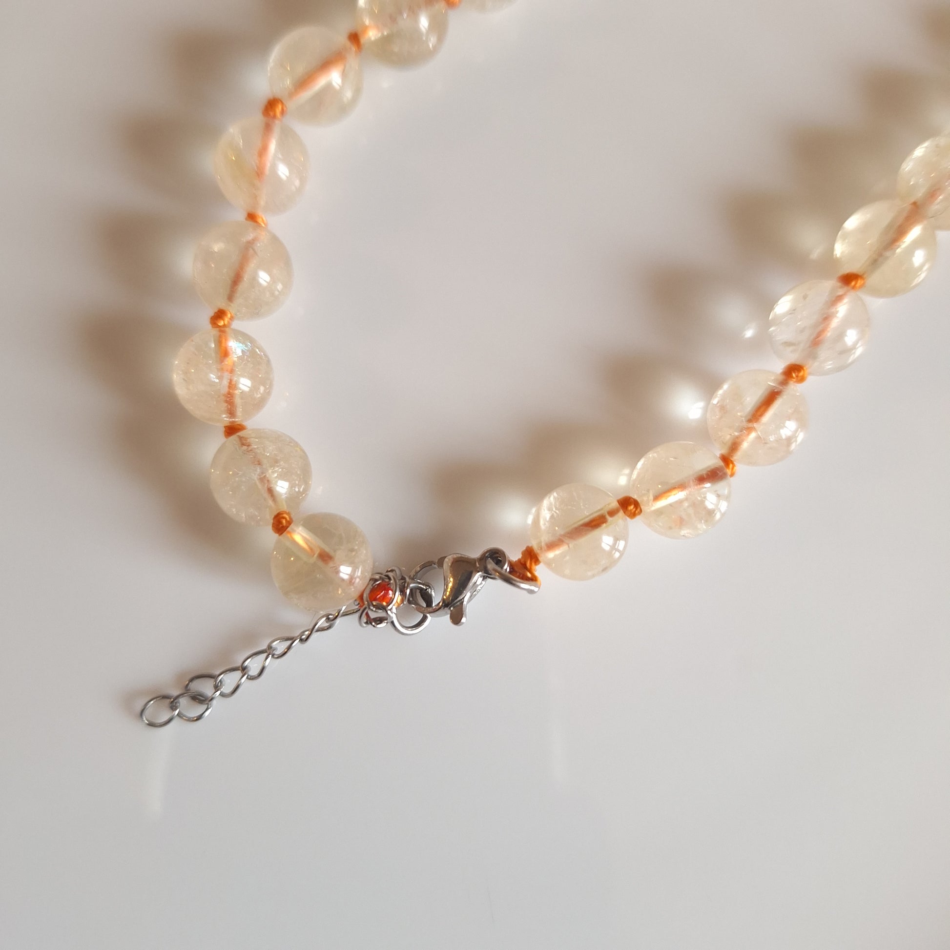 Collier Citrine 8 mm – Joie & Clarté – Acier Inoxydable - Bonheur de Lune