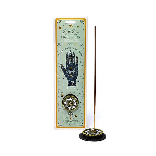 Encens Celestial Magic Protection Mauvais Œil + Porte-Encens – Bonheur de Lune