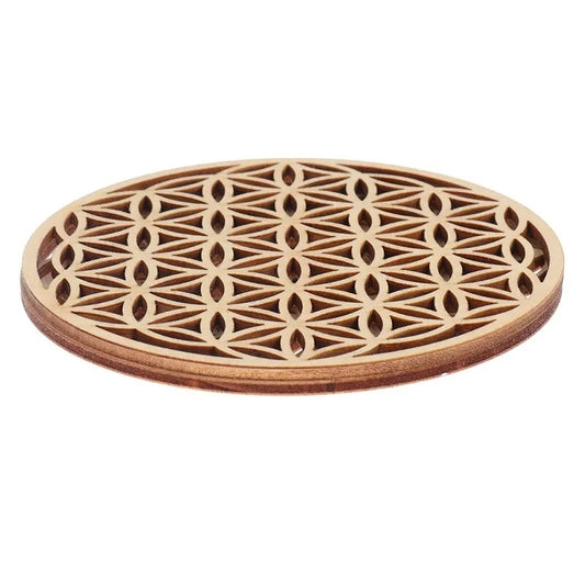 Fleur de Vie en Bois 10 cm – Protection énergétique et harmonisation naturelle – Bonheur de Lune