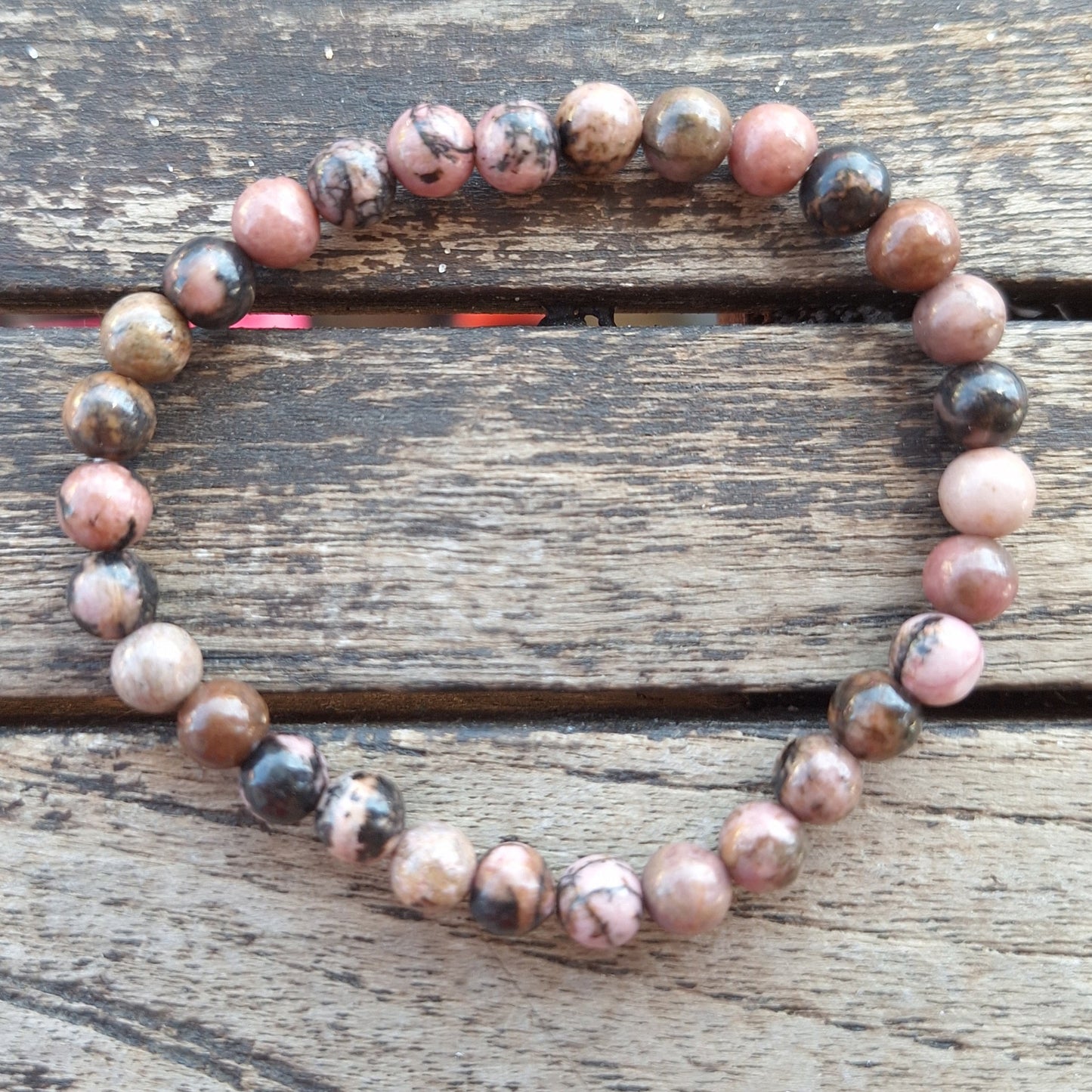 Bracelet Rhodonite 6 mm – Douceur, Harmonie & Apaisement - Bonheur de Lune