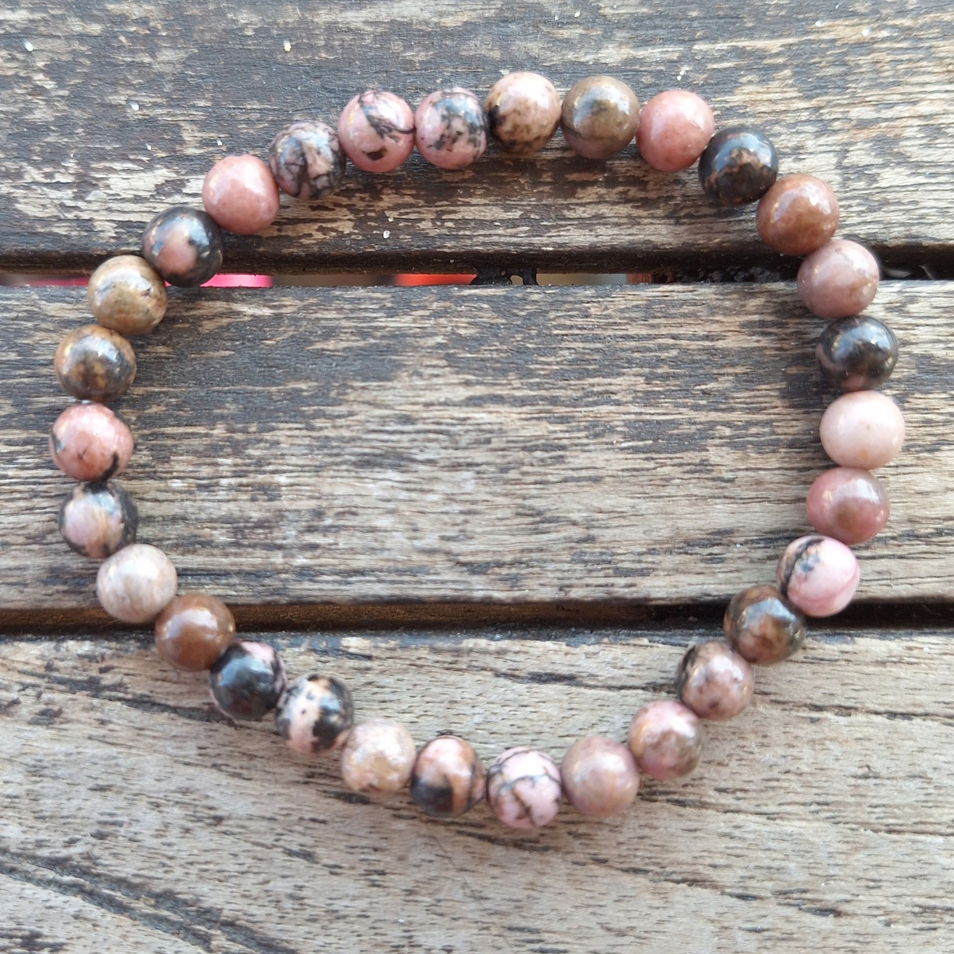 Bracelet Rhodonite 6 mm – Douceur, Harmonie & Apaisement - Bonheur de Lune