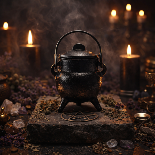 Mini chaudron en fonte noire pour encens, résines et herbes – Bonheur de Lune