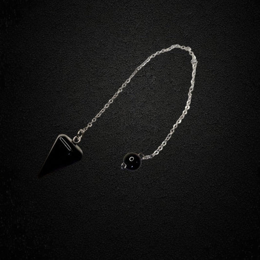 Pendule en agate noire magnétisé et purifié outil de divination et de soin – Bonheur de Lune