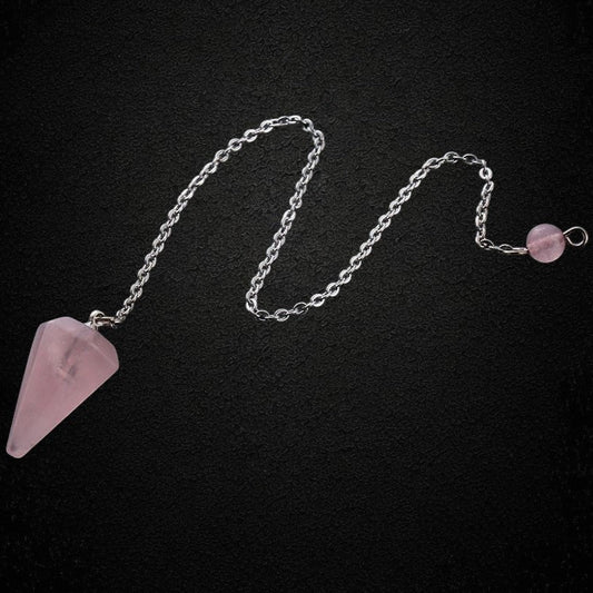 Pendule en quartz rose, outil de divination et de soin - Bonheur de Lune