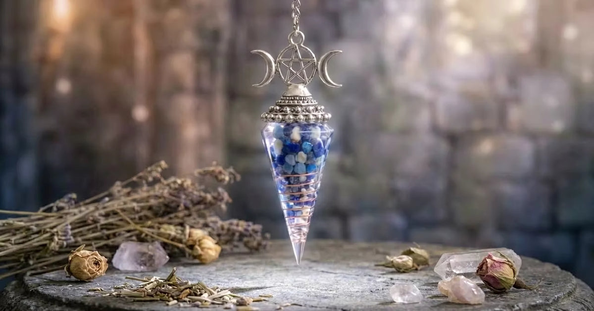 Pendule orgonite en lapis-lazuli - Bonheur de Lune
