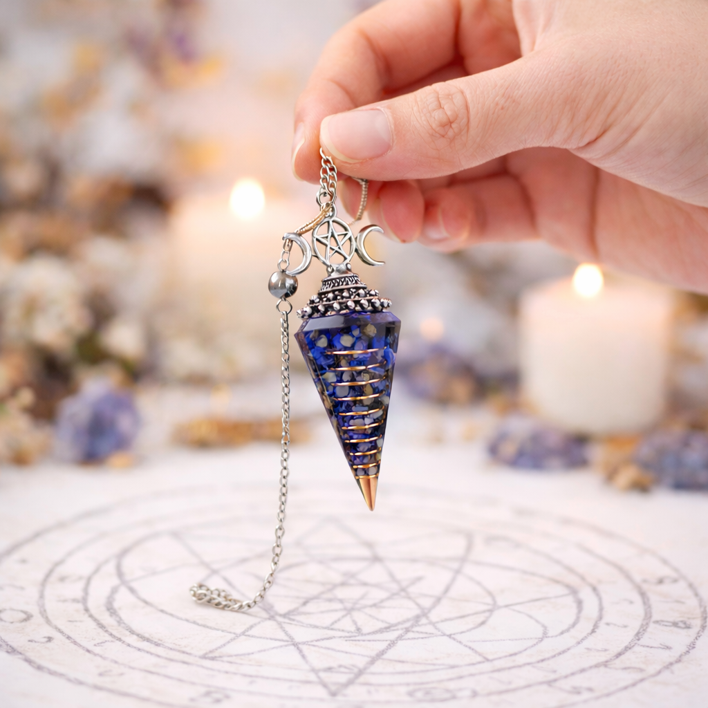 Pendule Orgonite Améthyste – Lapis-Lazuli ou Aventurine - Énergie et Harmonie – Bonheur de Lune