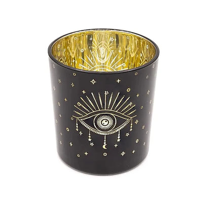 Photophore Œil de la Providence en verre – bougeoir ésotérique 7,3 x 8 cm – Bonheur de Lune