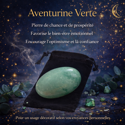Pierre d’Aventurine Verte naturelle – chance et harmonie – Bonheur de Lune