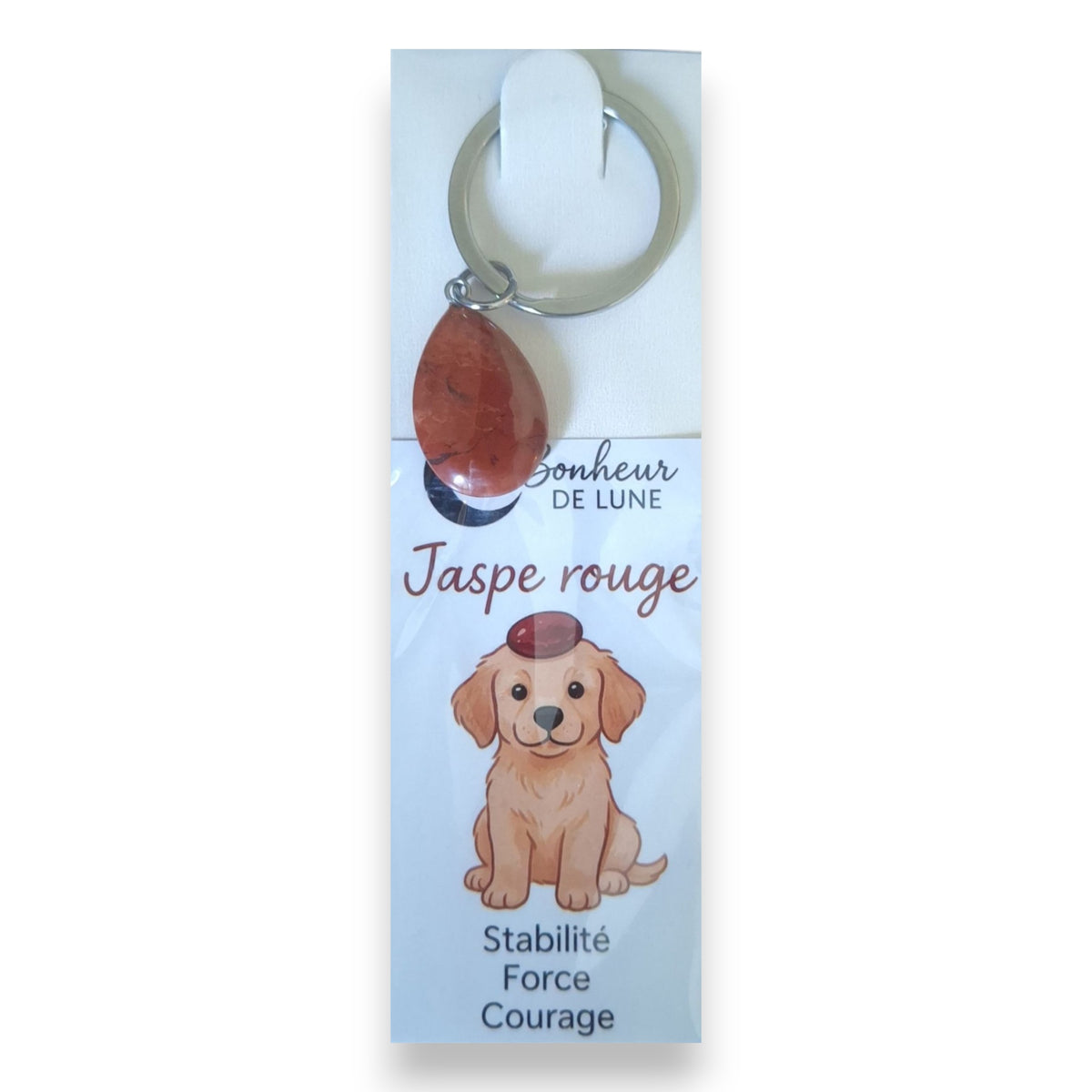 Pierre de Lithothérapie pour Chien Jaspe Rouge "Force et Vitalité" – Bonheur de Lune