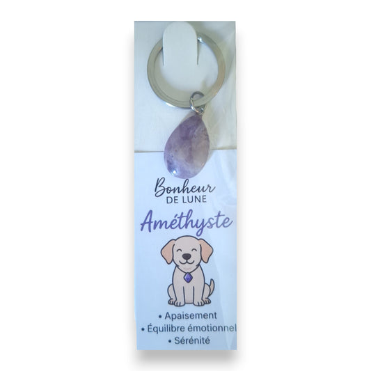 Pierre de Lithothérapie pour Chien Améthyste "Sérénité et Équilibre" - Bonheur de Lune