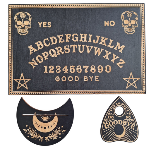 Planche de Ouija Crânes & Pentacles – Énergie & Mystère – Bonheur de Lune