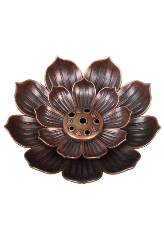 Porte-Encens en Forme de Lotus Couleur Cuivre – Bonheur de Lune