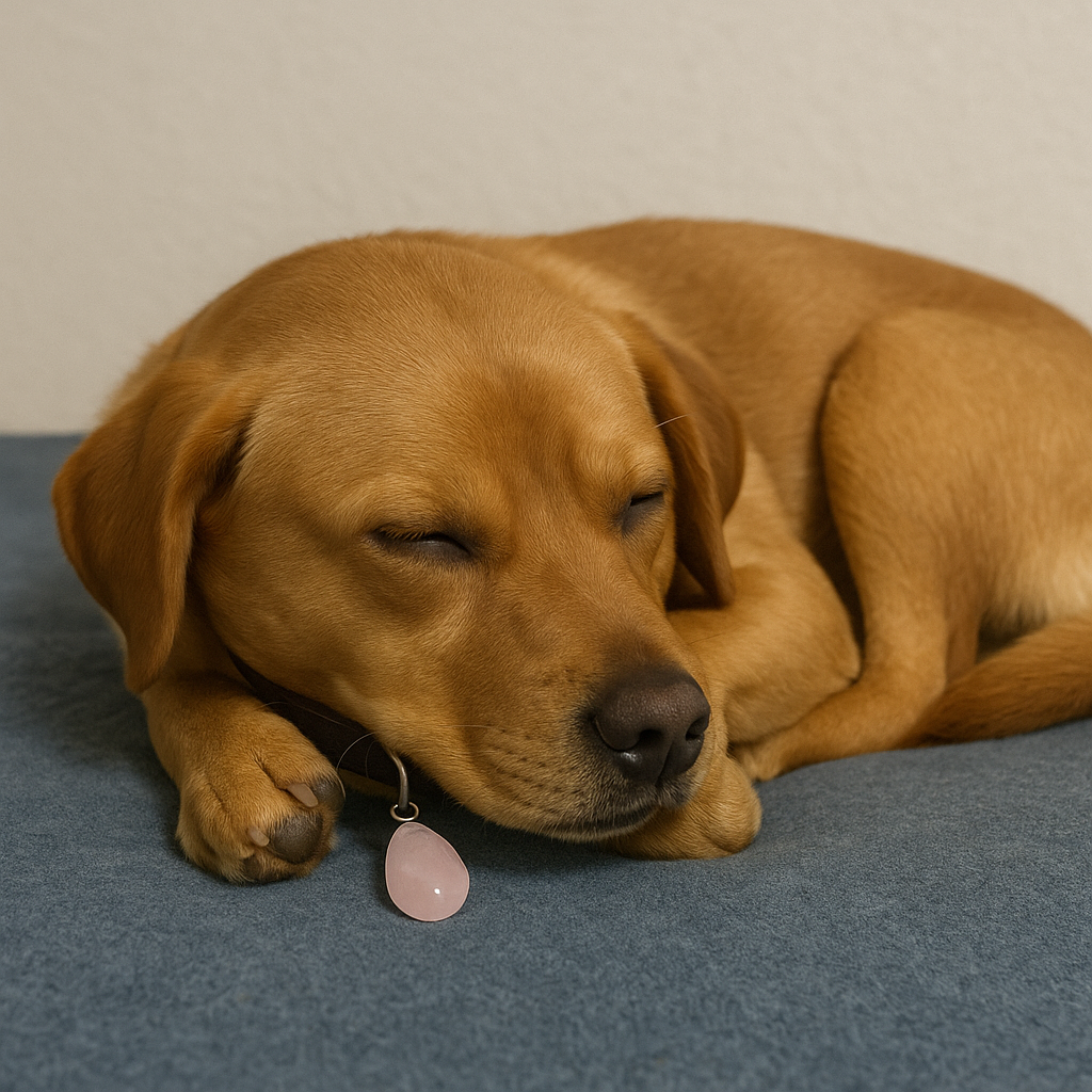 Pierre de Lithothérapie pour Chien Quartz Rose "Apaisement et Tendresse" - Bonheur de Lune