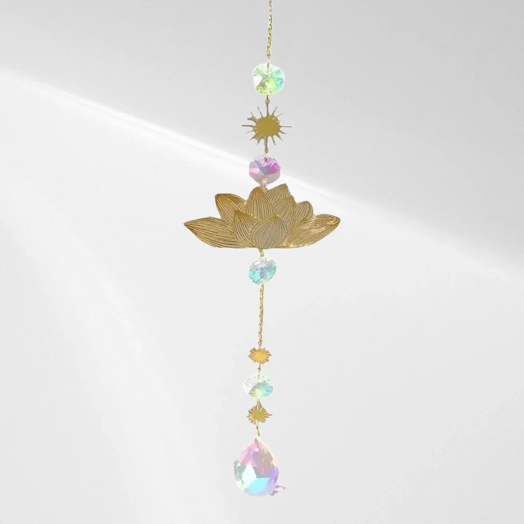 Attrape-Soleil Lotus Doré – Sérénité, lumière et élévation spirituelle - Bonheur de Lune