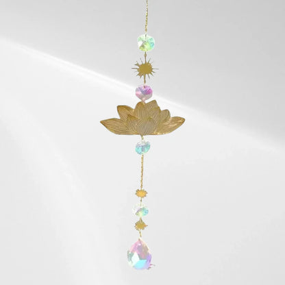 Attrape-Soleil Lotus Doré – Sérénité, lumière et élévation spirituelle - Bonheur de Lune