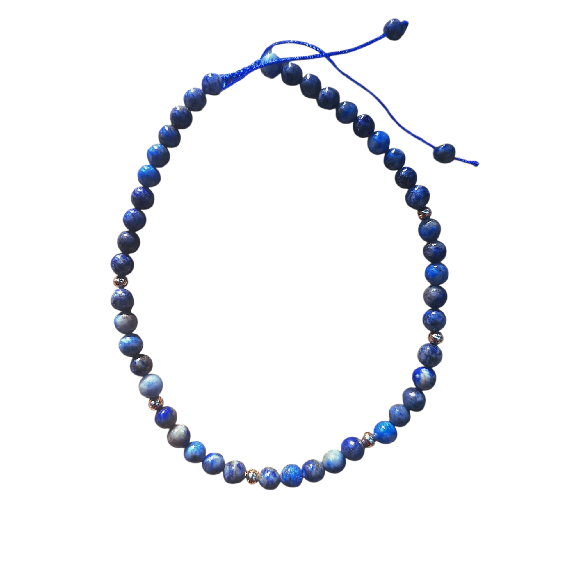 Bracelet de Cheville Lapis-Lazuli & Perles Dorées – Élégance & Apaisement - Bonheur de Lune