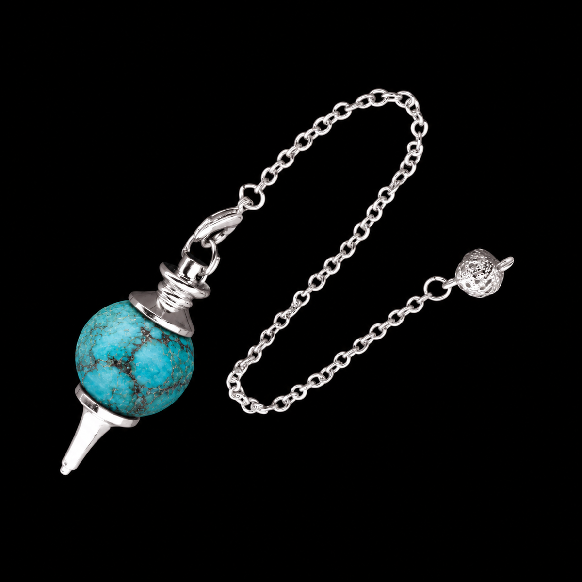 Pendule en Turquoise forme ronde, divination et soin