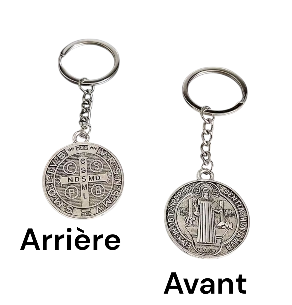 Porte-Clés Saint Benoît 35 mm – Protection Spirituelle - Bonheur de Lune