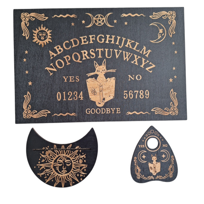Planche de Ouija Chat & Soleil – Protection & Lumière - Bonheur de Lune