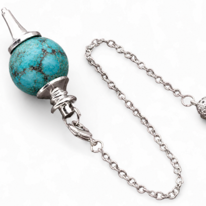 Pendule en Turquoise forme ronde, divination et soin