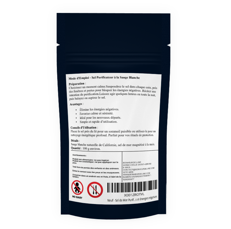 Sel Purificateur à la Sauge Blanche – Protection & Sérénité – 100 g ou 200 g