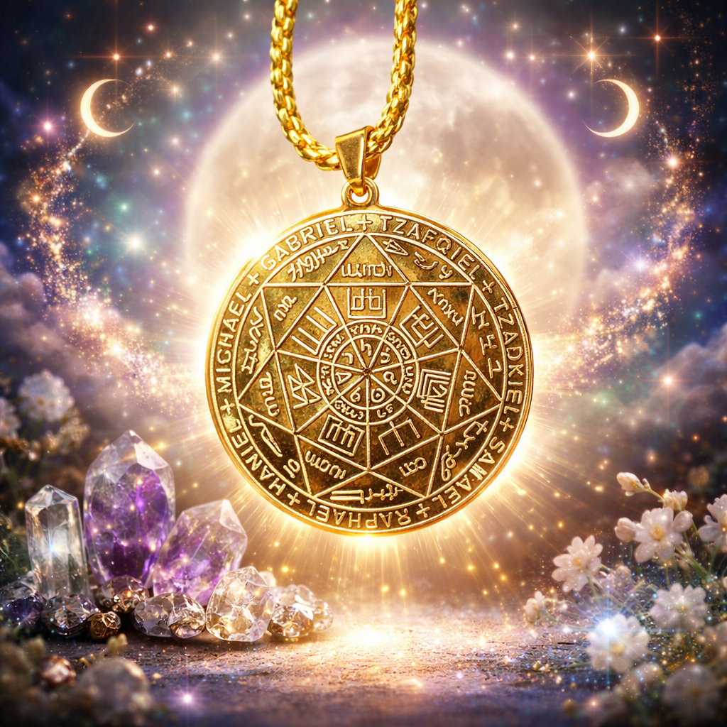 Collier Talisman des 7 Archanges – Protection & Puissance – Acier Inoxydable Doré ou Argenté