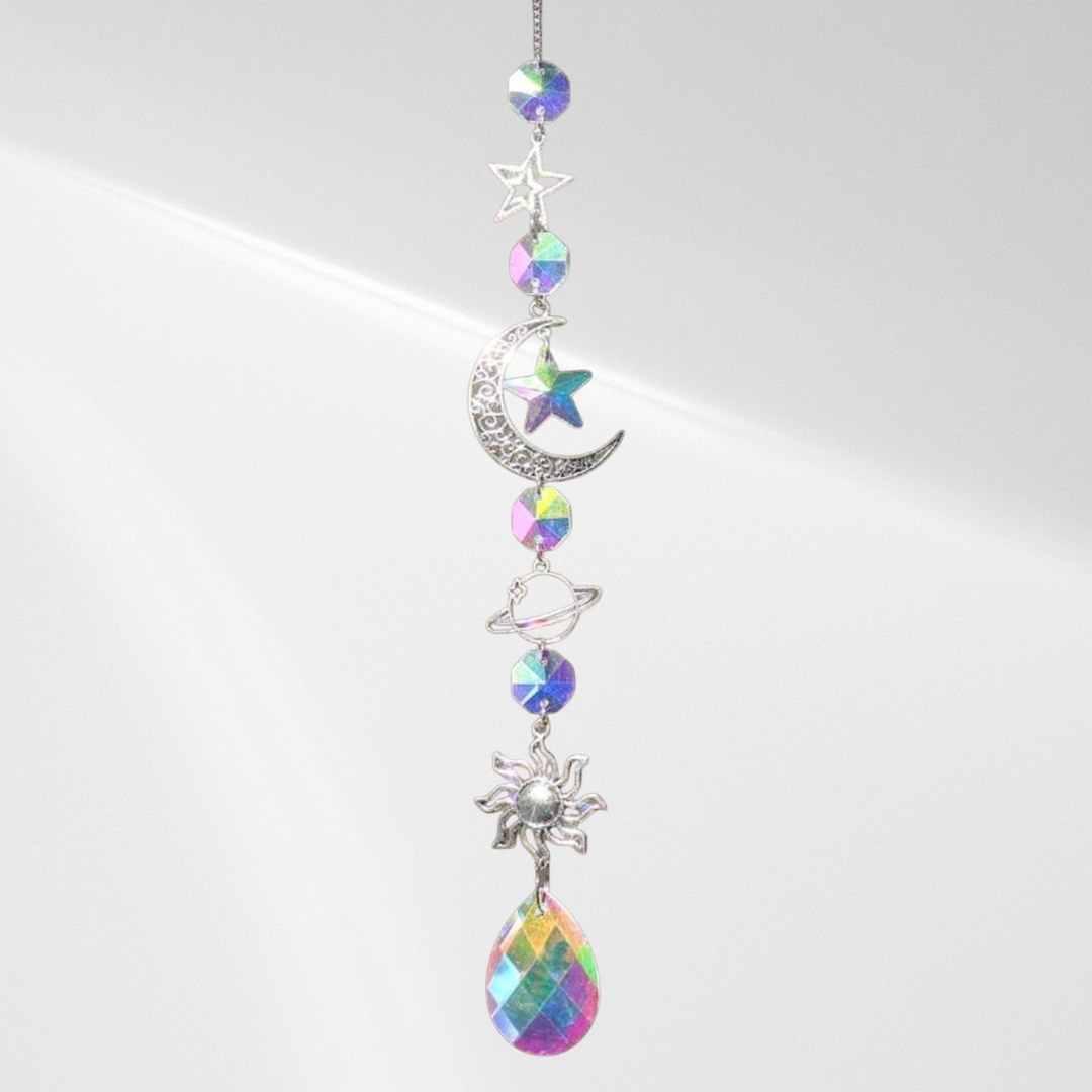 Attrape-Soleil Argenté 45 cm – Lune, Soleil & Planètes - Bonheur de Lune