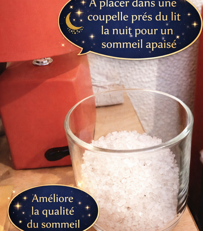 Sel de Mer purificateur protection maison – infusé sauge blanche – Nettoyage Énergétique et rechargement pierres naturelles – Rituel bien-être simple sans fumée – 100g / 200g – Bonheur de Lune