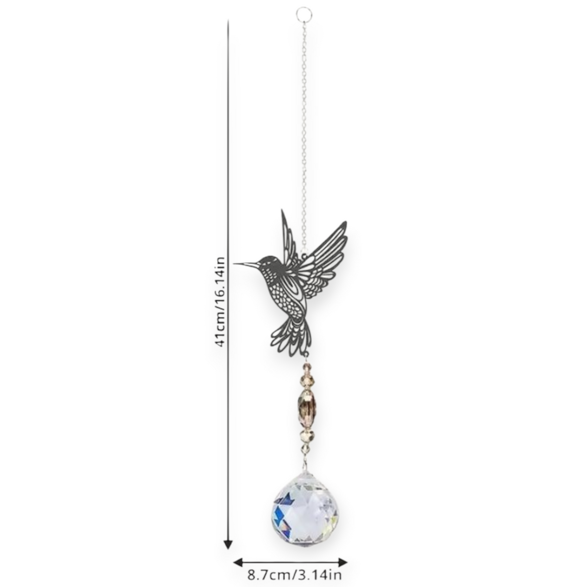 Suspension Colibri en cristal – reflets de lumière et décoration – Bonheur de Lune