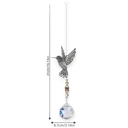 Suspension Colibri en cristal – reflets de lumière et décoration – Bonheur de Lune