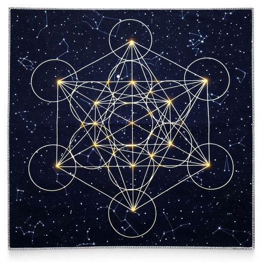 Tapis ésotérique Divination – Cube de Metatron & Constellations – Bonheur de Lune