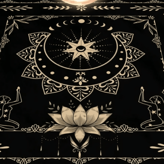 Tapis Ésotérique Noir – Élégance & Spiritualité - Bonheur de Lune