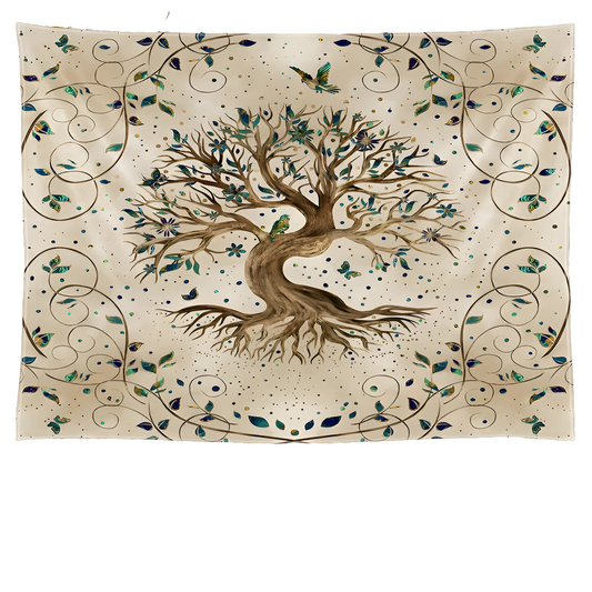 Elégance Naturelle : Tenture Murale Arbre et Feuilles 70x100 cm – Bonheur de Lune